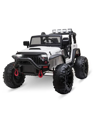 Aosom Children Battery Powered Riding Utv Truck with Bluetooth Music and 2 Motors