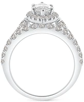 Gia Certified Diamond Marquise & Round Halo Bridal Set (2-1/4 ct. t.w.) in 14k White Gold