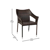 Embry All-Weather Indoor/Outdoor Stacking Patio Dining Chairs With Steel Frame And Weather Resistant Pe Rattan