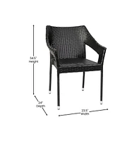 Embry All-Weather Indoor/Outdoor Stacking Patio Dining Chairs With Steel Frame And Weather Resistant Pe Rattan