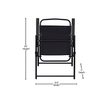 Munroe Set Of Textilene Folding Sling Style Patio Chairs With Armrests