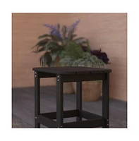 Merrick Lane Riviera Poly Resin Indoor/Outdoor All-Weather Adirondack Side Table