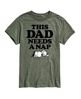 Hybrid Apparel Peanuts Dad Nap Mens Short Sleeve Tee