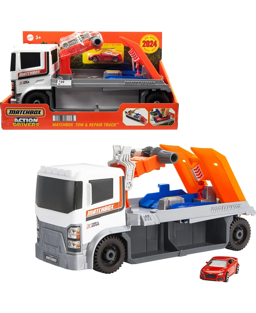 Matchbox Action Driver Tow & Repair Truck with 1:64 Scale Car - Multi