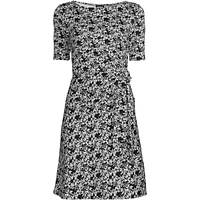 Lands' End Women's Elbow Sleeve Tie Waist Dress