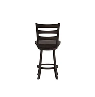 Therus Commercial Grade Classic Wooden Ladderback Swivel Stool With Solid Wood Seat And Footrest