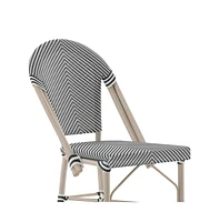 Mael Set Of Two Stacking Bistro Style Bar Stools With Textilene Backs And Seats Metal Frames For Indoor/Outdoor Use