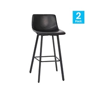 Oretha Set Of 2 Modern Upholstered Stools With Contoured