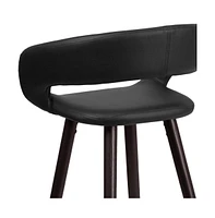 Plath Wood Ultramodern Bar Counter Stool With Upholstered Seat