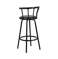 Crown Back Metal Barstool With Vinyl Swivel Seat