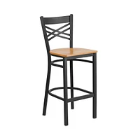 2 Pack "X" Back Metal Restaurant Barstool