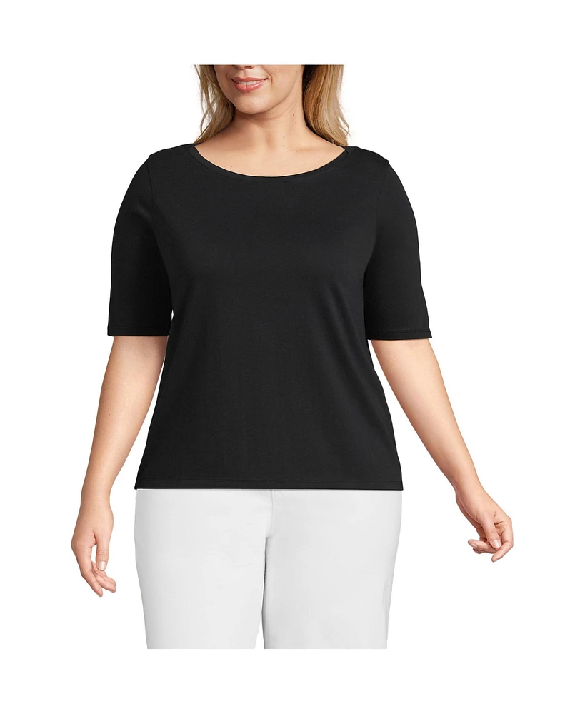 Lands' End Plus Supima Boatneck Top