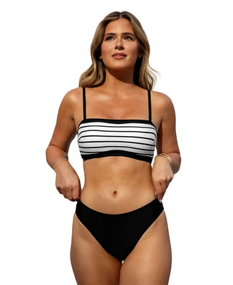 Cupshe Women's X JoJo Escaping Stripe Bikini Bralette & Cheeky Bottoms Set