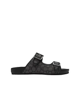 Coach Men's Signature and Leather Buckle Strap Sandal