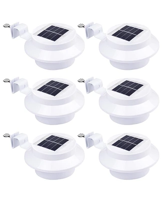 Yescom Led Solar Gutter Light Waterproof Outdoor Garden Fence Wall Lights White 6Pcs