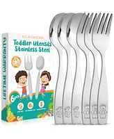 Zulay Kitchen Kids and Toddler Cutlery Set Designed For Self Feeding