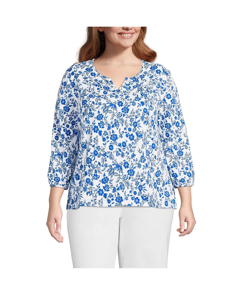 Lands' End Plus Size Slub Top