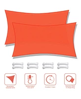 2 Pack 13x7 Ft 97% Uv Block Rectangle Hdpe Sun Shade Sail Heavy Duty Canopy Park