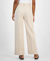 T Tahari Women's Pinstriped Wide-Leg Pants