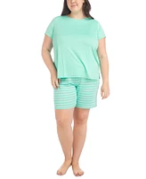 Muk Luks Plus 2-Pc. Joyful Nautical Pajamas Set