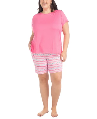 Muk Luks Plus 2-Pc. Joyful Nautical Pajamas Set