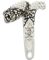 Marcasite (1/3 ct. t.w.) & Crystal Snake Ring in Sterling Silver