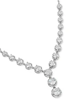 Eliot Danori Silver-Tone Cubic Zirconia Lariat Necklace, 16" + 2" extender, Created for Macy's