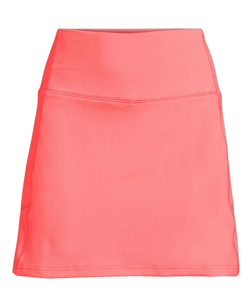 Lands' End Women's Active High Impact Rise Flat Front Skorts