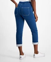 Style & Co Women's Mid-Rise Pull-On Dobby Straight-Leg Jeans, Created for Macy's