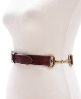 Sam Edelman Women's Skinny Horse Bit Linked Leather Belt