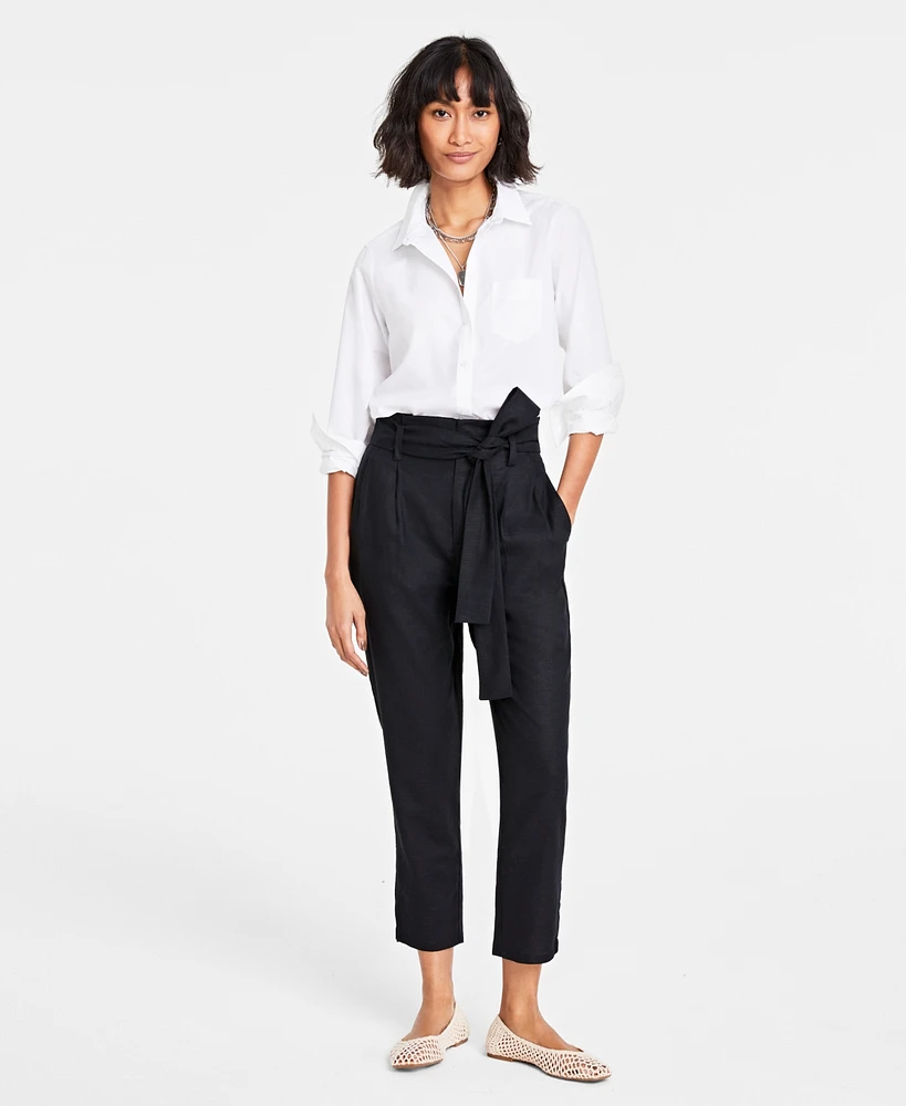 On 34th Women's Belted Paperbag Pants, Created for Macy's