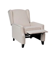 Merrick Lane Mauro Contemporary Pushback Recliner With Accent Nail Trim-Wingback Manual