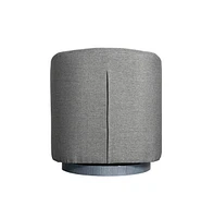 Caro Upholstered Club Style Barrel Chair With Sloped Armrests And 360 Degree Swivel Base A Vinyl Wrap