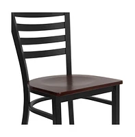 Emma+Oliver 2 Pack Ladder Back Metal Restaurant Chair