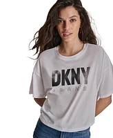 Dkny Jeans Women's Embellished Logo Short-Sleeve T-Shirt