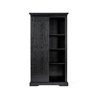 Finnoula Farmhouse Storage Cabinet, Semi-Open With Sliding Barn Door