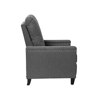 Renza Transitional Pushback Recliner With Pillow Style Back And Accent Nail Trim - Manual
