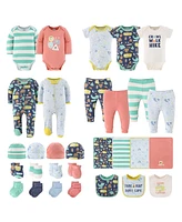 The Peanutshell Baby Boys Baby Layette Gift Set for Baby Happy Camper, 30 Essential Pieces, 0-3 Months