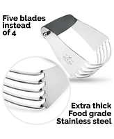 Zulay Kitchen Stainless Steel Dough Blender, Pastry Cutter, Heavy Duty Blender and Cutter with Blades
