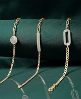 Audrey by Aurate Diamond Bar Two-Chain Link Bracelet (1/2 ct. t.w.) in Gold Vermeil, Created for Macy's