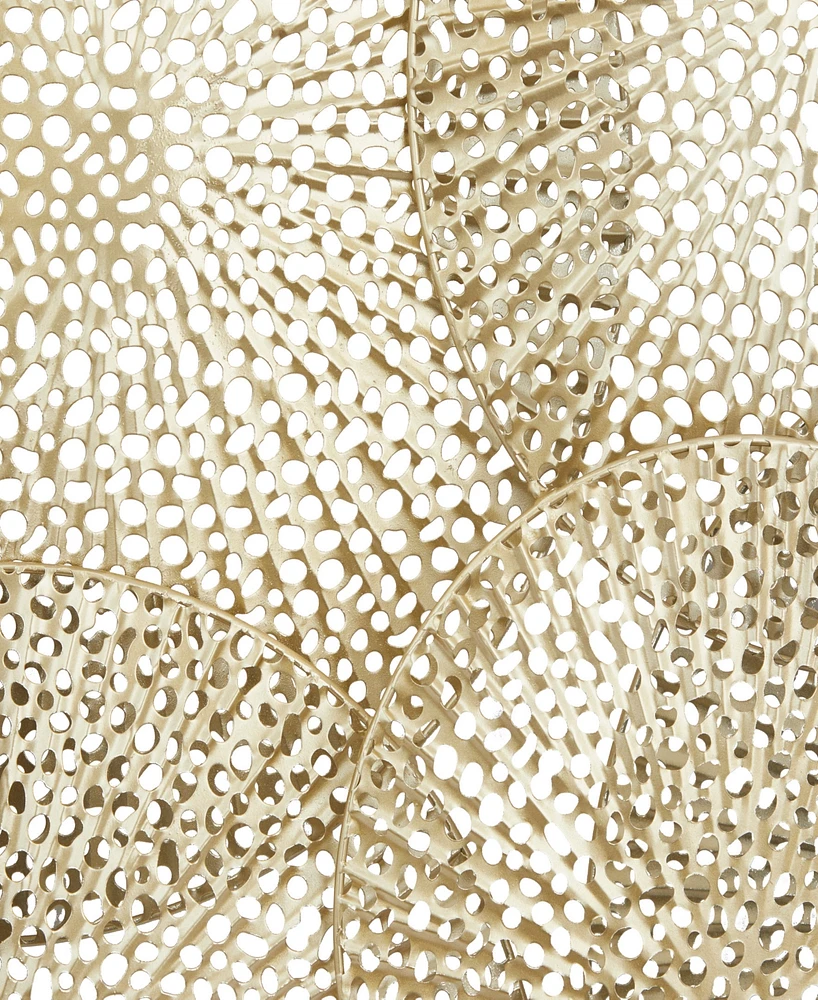 Rosemary Lane Gold Metal Plate Wall Decor with Perforated Design 49" x 2" x 31"