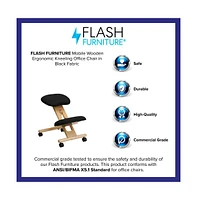 Emma+Oliver Mobile Wooden Ergonomic Kneeling Office Chair