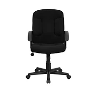 Emma+Oliver Mid-Back Fabric Executive Swivel Office Chair With Nylon Arms