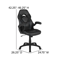 Emma+Oliver Gaming Desk And Racing Chair Set With Cup Holder Headphone Hook