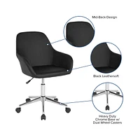 Merrick Lane Roma Home Office Bucket Style Chair With 360 Degree Rotating Swivel