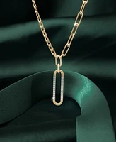 Audrey by Aurate Diamond Vertical Link Two-Chain 18" Pendant Necklace (1/6 ct. t.w.) in Gold Vermeil, Created for Macy's