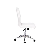 Merrick Lane Artemis Mid-Back Armless Home Office Chair With Height Adjustable Swivel Seat And Five Star Chrome Base