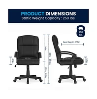 Emma+Oliver Fundamentals Mid-Back Padded Task Office Chair With Arms