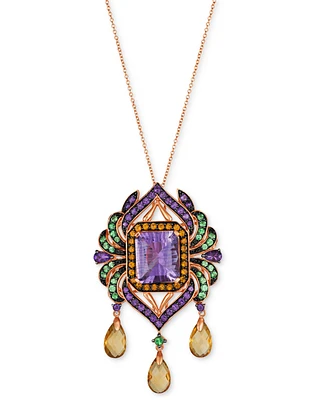 Le Vian Multi-Gemstone Artistic Cluster 18" Pendant Necklace (13-3/4 ct. t.w.) in 14k Rose Gold