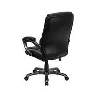 Emma+Oliver High Back Leathersoft Executive Swivel Ergonomic Office Chair With Arms